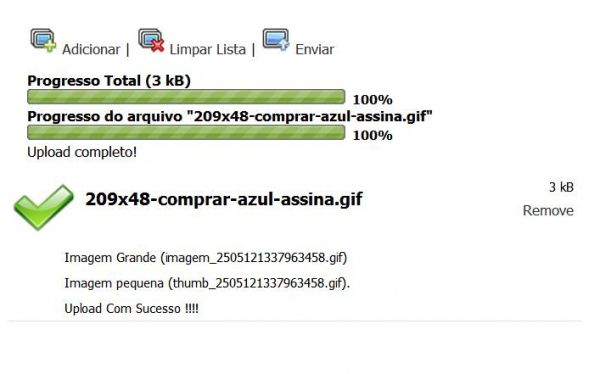 SCRIPT UPLOAD DE IMAGENS COM PROGRESSO